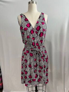 Diane von Furstenberg Pink & Black Patterned Dress
